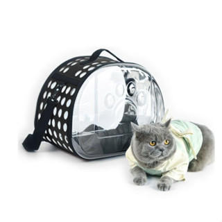 Transparent Pet Carrier Bag กระเป๋าใส่สัตว์เลี้ยง 26x42x33cm สีดำ TP01