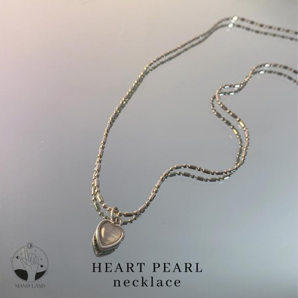 MNL💗 HEART PEARL สร้อยคอเงินแท้ พร้อมจี้หัวใจเปลือกหอยมุก