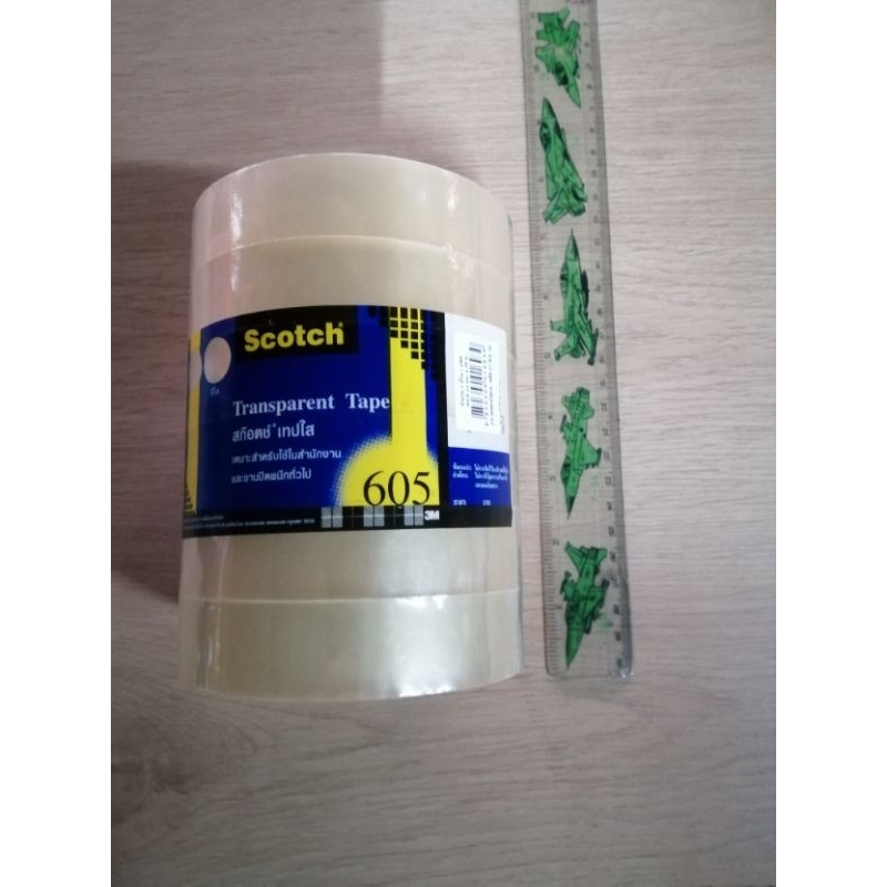 เทป​ใส​ 3M​ Scotch​ รุ่น​ 605​ ขนาด​ 24​ มม.​x​ 66​ ม.​ แกน​ใหญ่​ 3​ นิ้ว​ (1x6 ม้วน)​