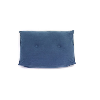 Bed cushion หมอนอิง หมอนหัวเตียง สามเหลี่ยม กำมะหยี่ 2 หลุม 80x50x20 cm สีน้ำเงิน ST0715-24GR