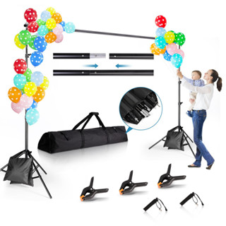 200 x 200CM Photography Background Support System Kit Stand Tripod With 1 Studio Backdrop &amp; 4 Clips