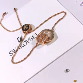 (พร้อมส่ง) แท  Swarovski FURTHER สไตล์ทันสมัยที่เชื่อมต่อกัน กำไล  คริสตัล แฟชั่น金环手链