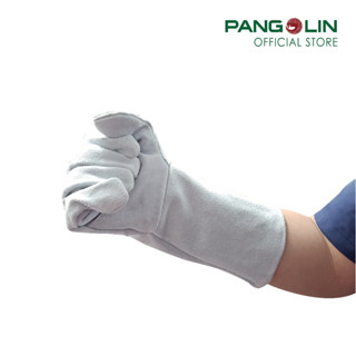 Pangolin(แพงโกลิน) ถุงมือหนังวัวแท้ชนิดหนังท้องล้วน แบบขอบยาว บุซับใน สำหรับงานเชื่อม รุ่นGLVL0024