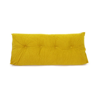 Bed cushion หมอนอิง หมอนหัวเตียง สามเหลี่ยม กำมะหยี่ 4 หลุม 120x50x20 cm สีเหลือง ST0715-25Y