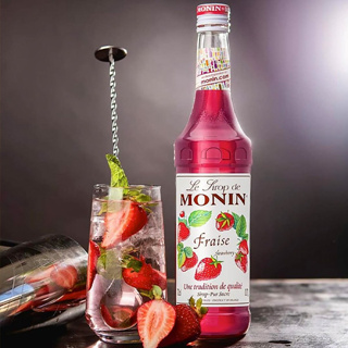 (HomeKoffee) MONIN Strawberry Syrup โมนิน ไซรัปสตรอว์เบอร์รี บรรจุขวด 700 ml. น้ำเชื่อม MONIN กลิ่น “Strawberry”