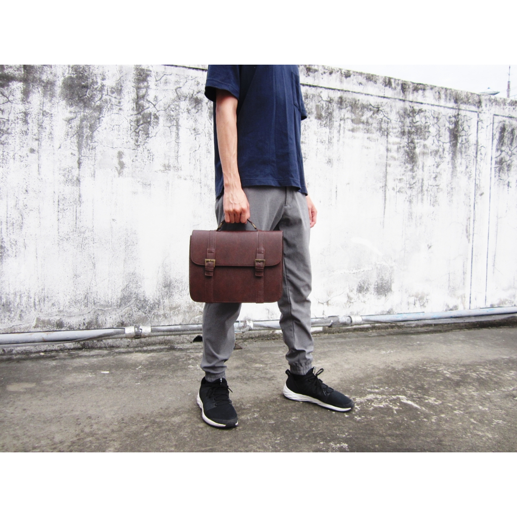 [มีโค้ดลด100บ]HEAPER  BUSINESS กระเป๋าหนัง PU ใส่เอกสาร สะพายข้าง Messenger bag