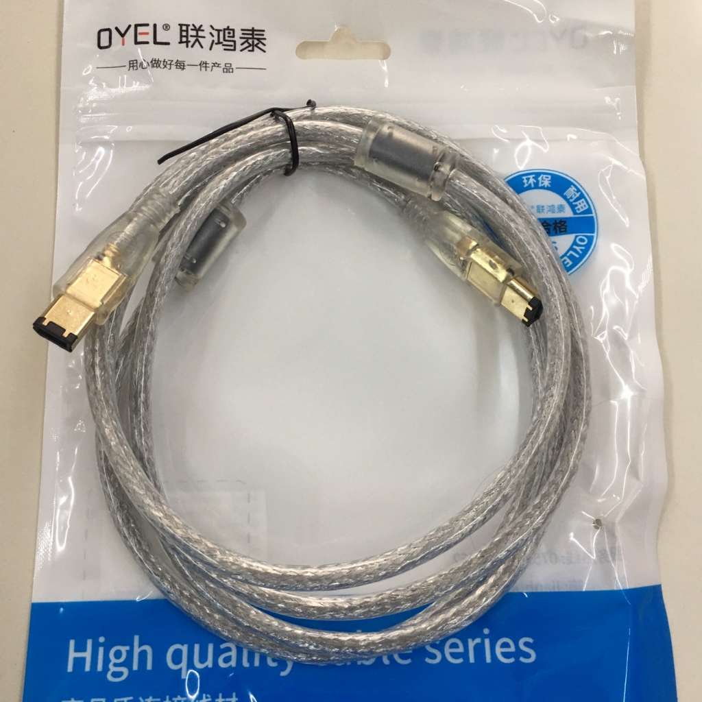 สายเคเบิ้ล 1394 สาย Firewire 400 To Firewire 400 , สาย6 Pin Male ความยาว 1.8 เมตร สายทนทานแข็งแรงเหนียวได้มาตรฐาน