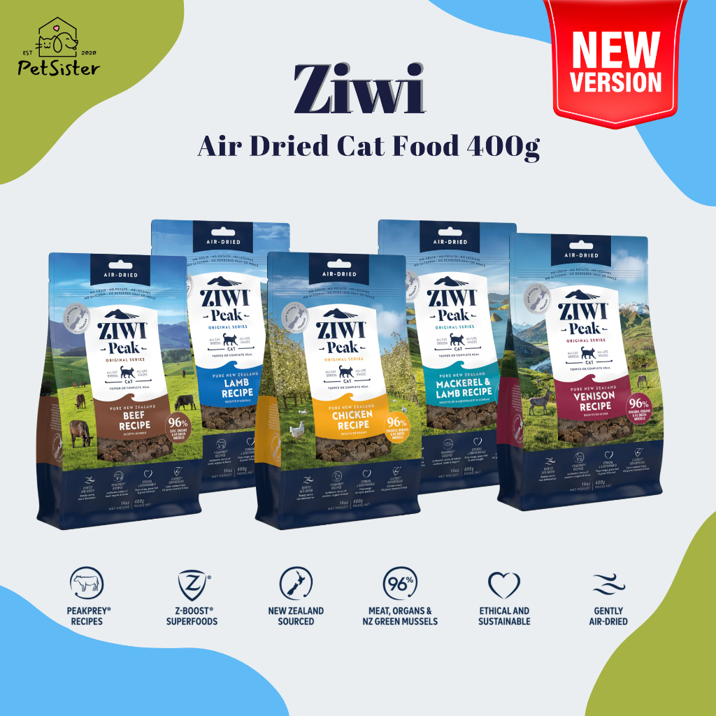 พร้อมส่งบางสูตร 🐱 Ziwi Peak Air- Dried Cat Food 400g อาหารแมวเกรดพรีเมี่ยม X Petsister