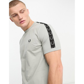 Fred Perry Contrast Taped Ringer T-Shirt in Grey