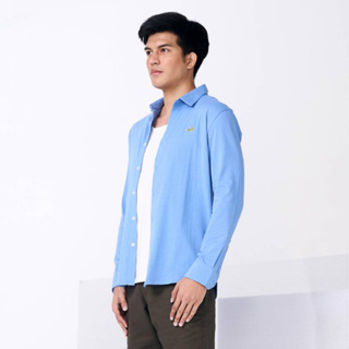 TRANQUIL BLUE  LONG SLEEVE SHIRT CUSTOM FIT   เสื้อเชิ้ตแขนยาวสีฟ้าทรงคัสตอมฟิต