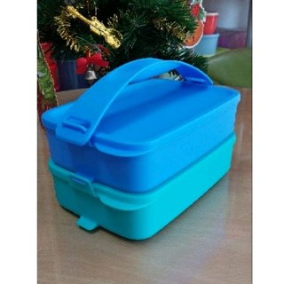 Tupperware ปิ่นโตคลิก ทรงสี่เหลี่ยมผืนผ้า ความจุชั้นละ900มล. 2ชั้น