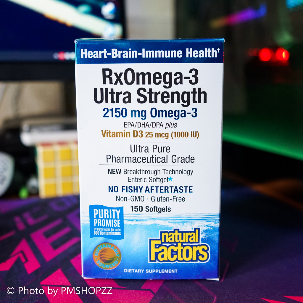 [พร้อมส่ง] น้ำมันปลาสูตรเข้มข้น Natural Factors, RxOmega-3 with Vitamin D3, Ultra Strength, 2,150 mg