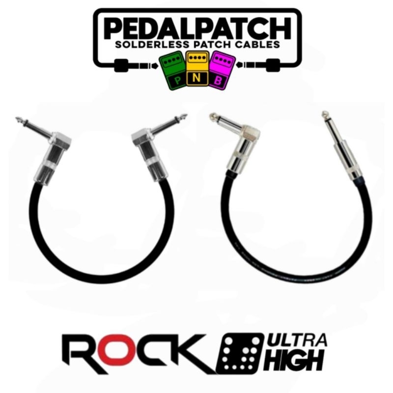 PNB PATCH CABLE  สายพ่วงเอฟเฟค  รุ่น  RIGHT-ANGLE (SILVER) ROCK ULTRA HIGH  เลือกแบบสายและความยาวได้