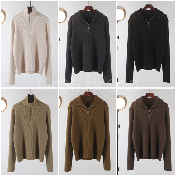 อก 42-48 นิ้ว / 7 สี เสื้อไหมพรมแขนยาว เสื้อไหมพรมคอเต่า ผ้าร่อง แต่งซิป รุ่น Sweater Winter Oversiz