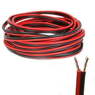 สายไฟ ดำ-แดง 22 AWG (ขนาด 2*0.3 Sqmm.) , สายไฟ ทองแดง หุ้มฉนวน สายไฟฟ้า ลำโพง หลอดไฟ LED เครื่องเสียง วิทยุ อเนกประสงค์