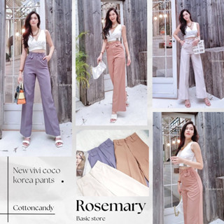 New vivi coco korea pants🧁กางเกงเอวสูงขาวยาว สีโทนนี้ปังมาก งานป้าย Cottoncandy #Rosemary Basicstore