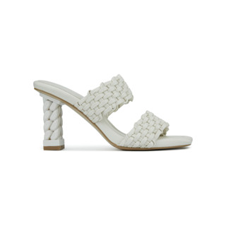 SHU BEDDY WALK 3.5" DOUBLE WEBBED STATEMENT HEELS - WHITE