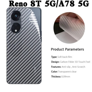 ฟิล์มกันรอยหลังเคฟล่า Reno8T ฟิล์มหลังเคฟล่า OPPO Reno 8T 5G/A78 5G/A58 5G ตรงรุ่น ฟิล์มกันรอย