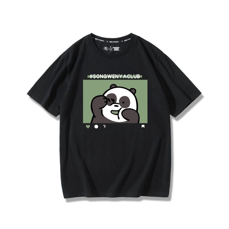 เสื้อยืดแขนสั้น We Bare Bears ลายหมีแพนด้า สไตล์ญี่ปุ่น