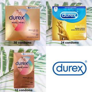 ดูเร็กซ์ ถุงยางอนามัย ขนาด 56 มม Real Feel Regular Fit Skin on Skin Feeling For Men 10 or 36 Condoms (Durex®) บางพิเศษ