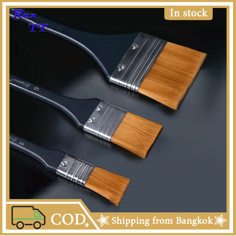 Rex TT แปรงแผ่นไนล่อน  สีน้ําเงินอมเทา เบอร์ 1-12 เหมาะสําหรับภาพวาดสีน้ํามันอะคริลิสีน้ํา