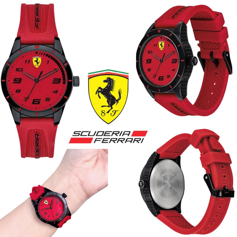 ✨พร้อมส่ง✨ นาฬิกา Ferrari พร้อมป้าย/กล่อง ของแท้ 100% หน้าปัด 34mm สำหรับเด็ก และผู้หญิง