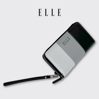 ELLE BAG I COLLECTION GRADIENT กระเป๋าสตางค์ซิปรอบพับยาว หนังวัวแท้ มีช่องใส่การ์ดทั้งหมด 14 ใบ สีดำ I EWW153