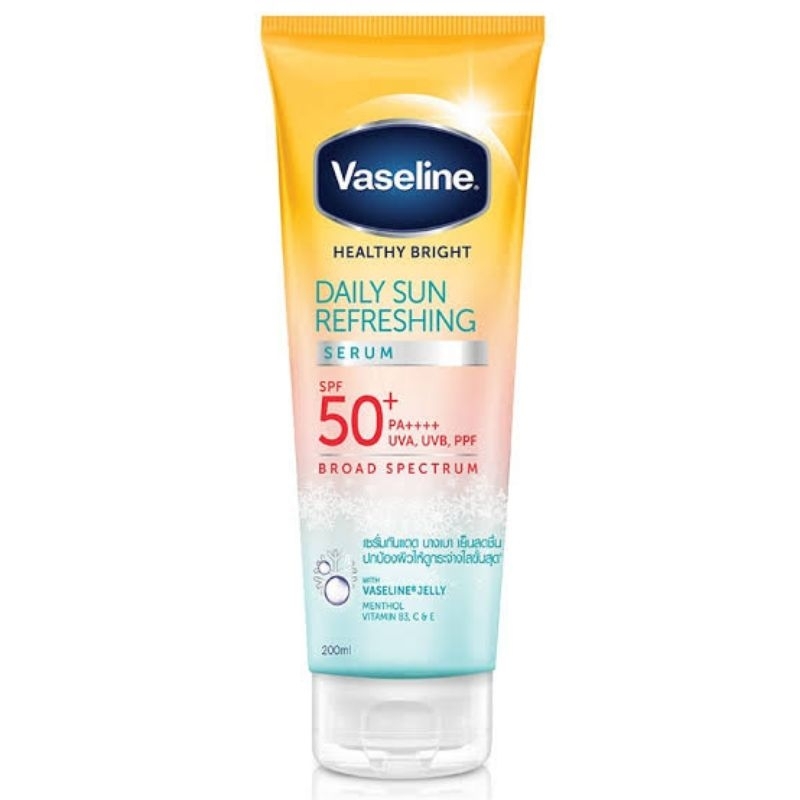 Vaseline Healthy Bright Daily Sun Refreshing Serum 200 ml. ครีมกันแดดสูตรเย็น