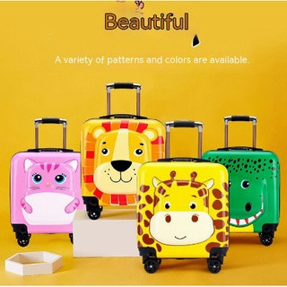 Childrens Trolley Case 18 inch Cute Cartoon Rolling Luggage Small Travel Suitcase Carry on Bag Student Code Boarding Bo