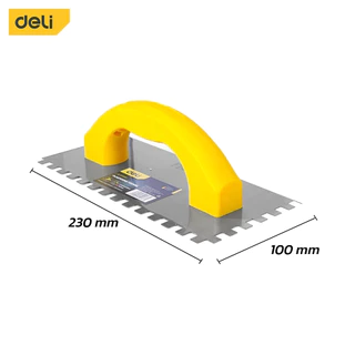 Deli เกรียงฉาบฝ้าแบบมีฟัน ขนาด 230 / 280 mm เกรียงหวี เกรียงขัดมัน เกรียงฉาบปูน Plastering Trowel