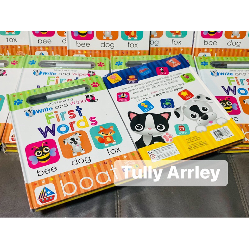 WIPE and CLEAN First Word / Alphabet / ABC หนังสือภาษาอังกฤษเขียนได้ ลบได้ จากราคาปก 600 บาท (ฟรีปากกาในเล่ม)