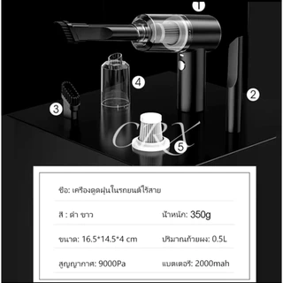 【พร้อมส่ง】เครื่องดูดฝุ่นขนาดเล็ก ดูดฝุ่นแบบพกพาไร้สาย เล็ก แบบมือถือ 9000Pa vacuum LT-008