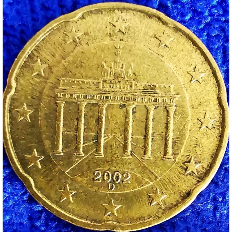 เหรียญ​ยูโร​ เยอรมัน​ Germany, 20 Euro​Cent, #​1898, ใช้แล้ว​