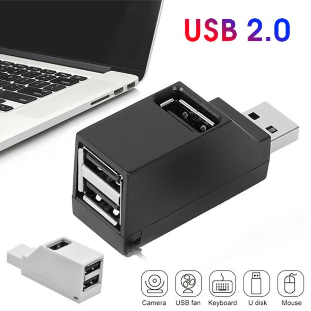 3 พอร์ต USB HUB Mini USB 2.0 HUB Splitter สำหรับ PC แล็ปท็อป U Disk Card Reader สำหรับ iPhone Xiaomi