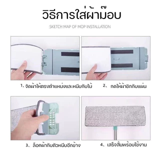 ขายดีทุกร้าน ผ้าม็อบไมโครไฟเบอร์ ม็อบถูพื้น Spin Mop ดันฝุ่น ราคาโรงงาน