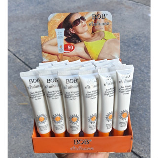 ⚡FLASH SALE⚡♡พร้อมส่ง์ ☀️ครีมกันแดด BOB หลอดขาว spf50 ปรับสีผิว เนื้อเนียน เกลี่ยง่าย ขนาด25กรัม(24packs in a box)