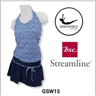 ชุดว่ายน้ำswim world by BSC streamline ลดเยอะมาก(เสื้อ+กางเกงกระโปรง)