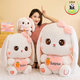 น้องกระต่ายสีขาวหัวใจน่ารัก มีให้เลือก 3 ขนาด 40CM 50CM และ80CM เขียนการ์ดอวยพรได้ ของขวัญวันเกิด วันครบรอบ วันปัจฉิม