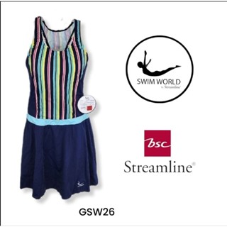 ชุดว่ายน้ำswim world by BSC streamline ลดเยอะมาก(ชุดติดกัน)มีซับในมีฟองน้ำ