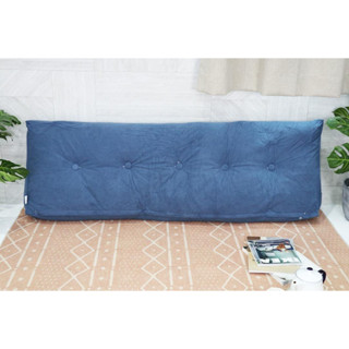 Bed cushion หมอนอิง หมอนหัวเตียง สามเหลี่ยม กำมะหยี่ 5 หลุม 150x50x20 cm สีน้ำเงิน ST0715-26DGR