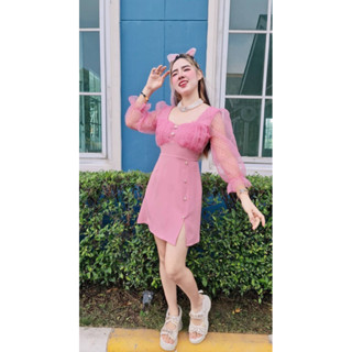 มินิเดรสผ้าบาบี้ งานป้ายสวยๆพร้อมส่ง