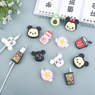 ตัวถนอมสายชาร์จ Usb ซิลิโคน ลายการ์ตูนพีชน่ารัก สําหรับบ้าน ออฟฟิศ