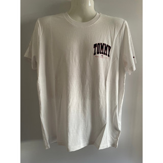 เสื้อยืดคอกลม Tommy Jeans logo crewneck&amp;small t-shirt size XL โทนสีอ่อน ของแท้ 100%