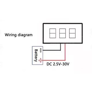 โวลต์มิเตอร์ดิจิทัล DC 2.5V-30V ขนาด 0.28 นิ้ว แผงโวลต์มิเตอร์ดิจิทัล LED สีแดง ฟ้า เหลือง เขียว วัดโวลท์12v 24v