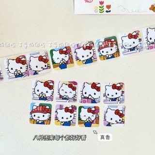 พร้อมส่ง!ม้วนเทปสติกเกอร์ kitty ลายแมวคิตตี้ 500ดวง สําหรับติดตกแต่ง