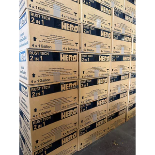 สีกันสนิม 2 In 1 ฮีโร่ รัสท์เทค HERO RUST TECH ชนิดด้าน (ขนาด 1 แกลลอน)