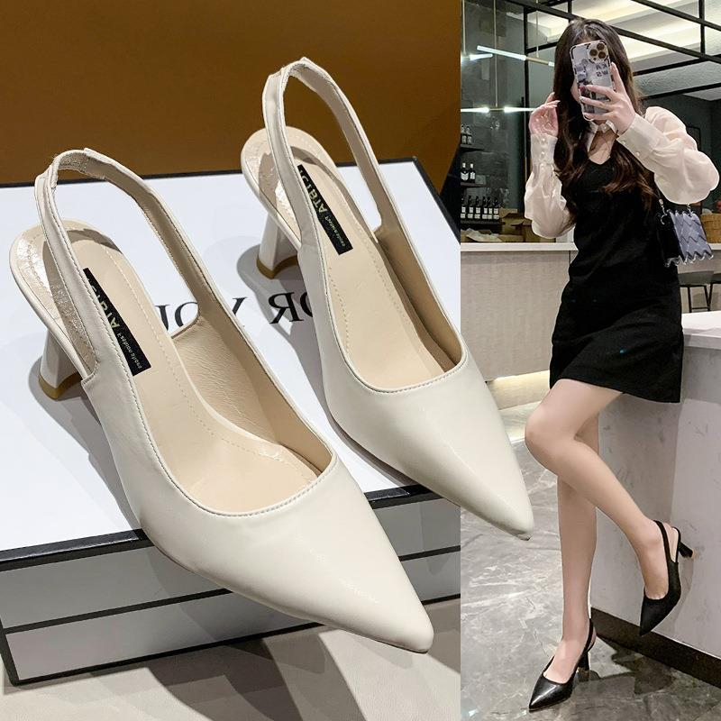 🌸พร้อมส่ง🌸รองเท้าแตะส้นสูงแฟชั่น รองเท้าแตะรัดส้นผู้หญิง