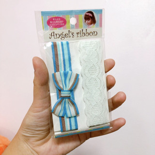 ✨ Angel’s Ribbon โบว์คาดผมสีฟ้า ยางคาดผมเด็กเล็ก ที่คาดผมสำหรับเด็กเล็ก 0-1 y จากญี่ปุ่น 🇯🇵