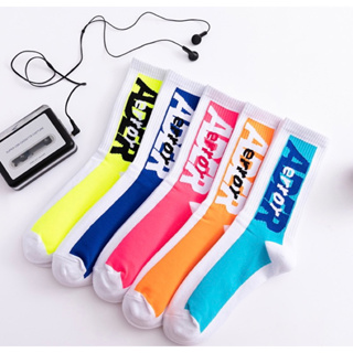 💋 ถุงเท้า หวีผ้าฝ้าย แฟชั่นแนวสปอร์ต พร้อมส่ง cotton 100% long socks