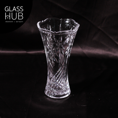 GLASS HUB - Vase 250 LH - แจกัน แจกันใสแจกันแก้วลายคริสตัล สำหรับใส่ดอกไม้ ตกแต่งสถานที่